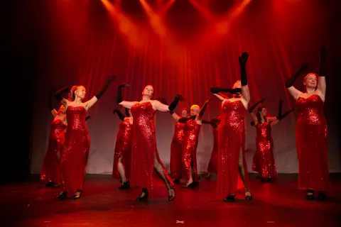 Adults take the floor dance class